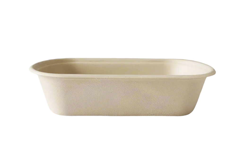 Bagasse Oval Shallow Salad Bowl (400pcs) | 650ml | Compostable | Leakproof