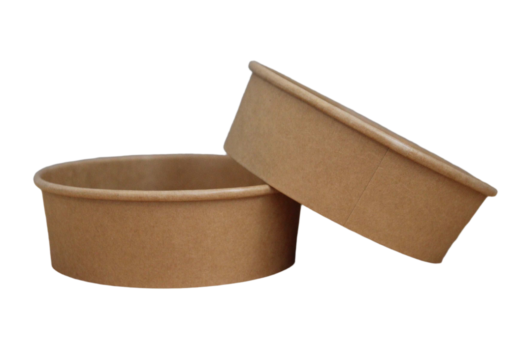 Kraft Salad Bowl 550ml & PET Lid (300pcs) | Takeaway | Recyclable