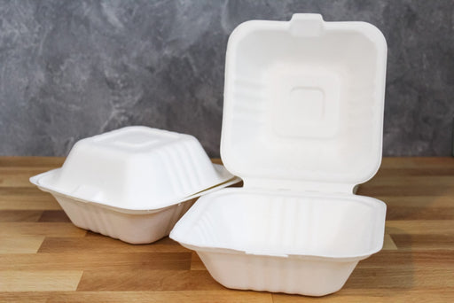 6-inch Bagasse Clamshell (Small)