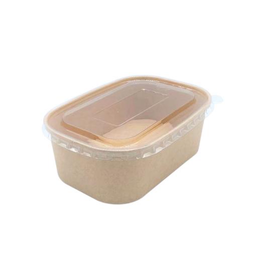 Clear Lid for Rectangular Kraft Salad Bowl