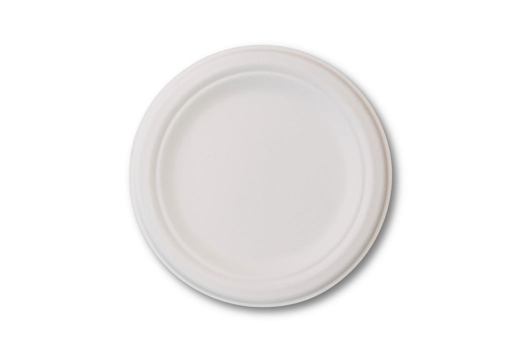 Bagasse 7" Round Plate (1000pcs) | Compostable | Heavy-Duty