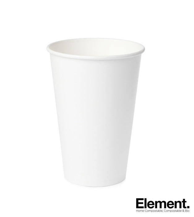 Vaso de papel de una sola pared compostable de 12 oz blanco genérico (1000 piezas)