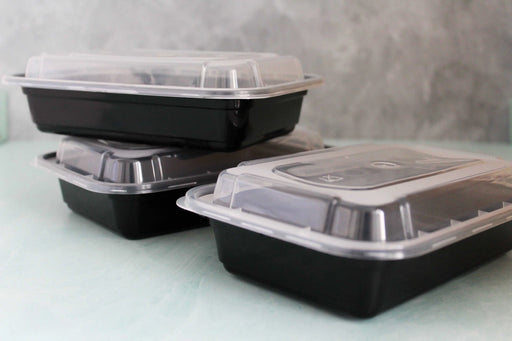 PP 32oz rectangular food container, top view