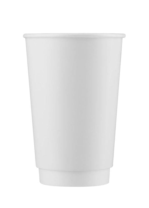 16oz double wall paper hot cup, plain white, ready for your logo