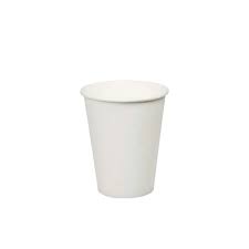 White, 6oz, single wall, paper coffee cup, 80mm rim, side view