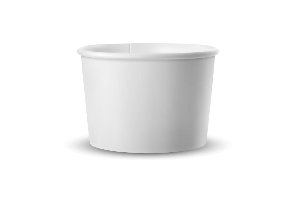 4oz (115ml) paper ice cream cup, plain white, ready for your logo