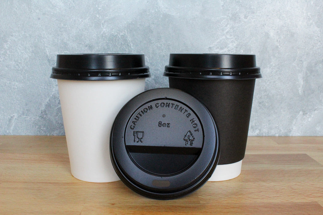 Black Domed Sip-thru Lid 8oz (1000pcs)