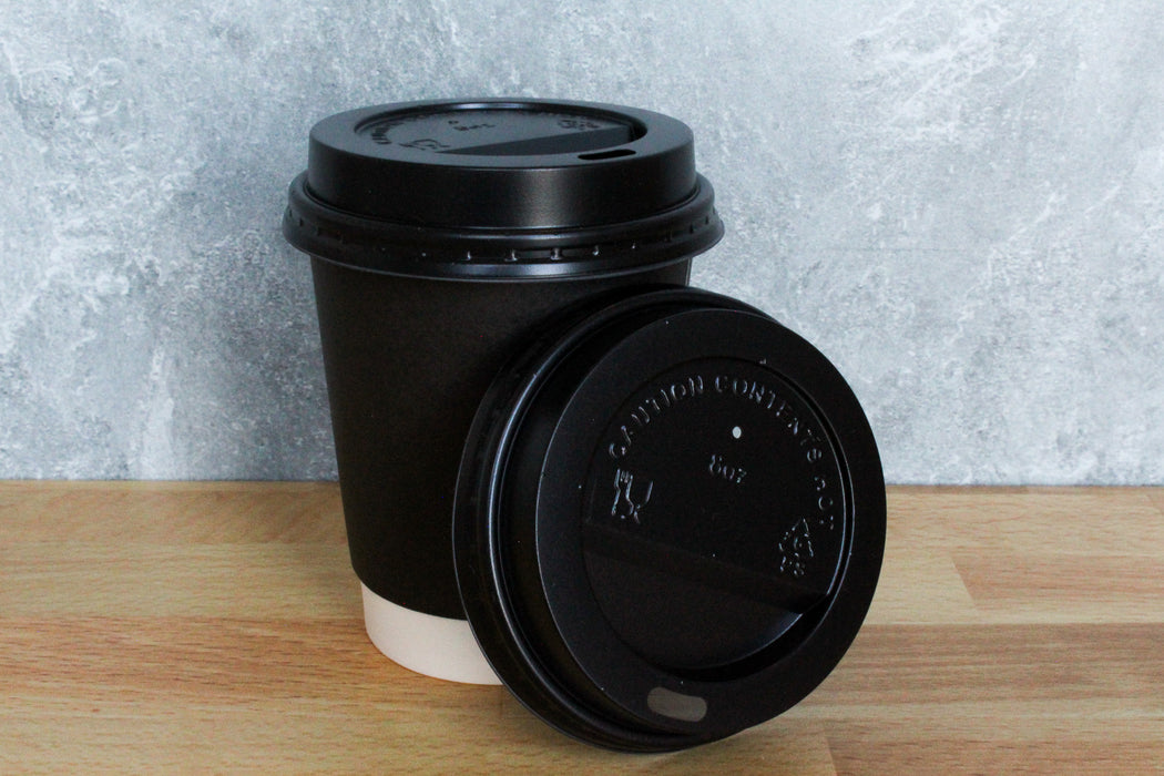 Black Domed Sip-thru Lid 8oz (1000pcs)
