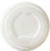 Compostable CPLA sip-thru lid, 90mm, fits 10-12oz coffee cups, top view