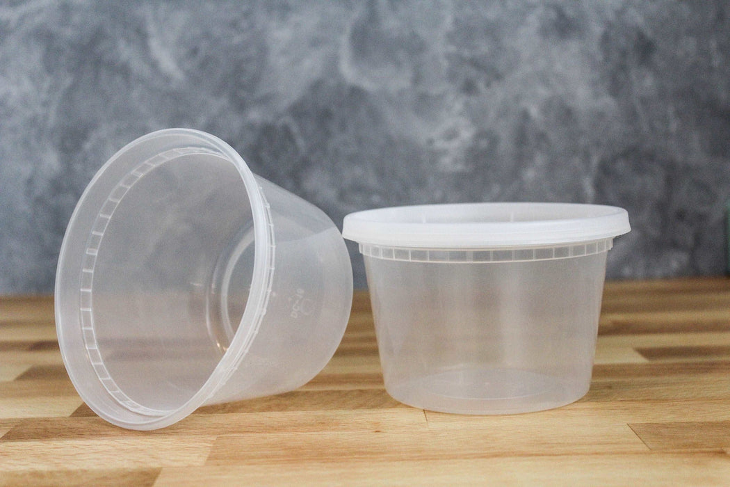 PP 16oz round food container, top view