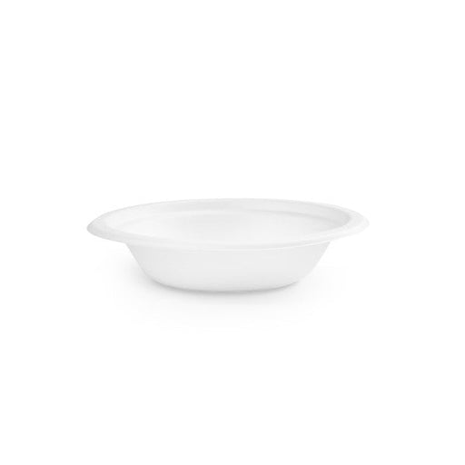 Natural bagasse 12oz soup bowl, 350ml capacity, home compostable, top view