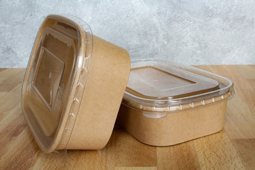 Clear Lid for Rectangular Kraft Salad Bowl 