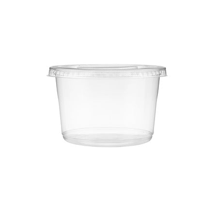 PET 16oz round deli container, top view