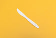 Reusable 7 inch thin-stem cornstarch knife, white, side view
