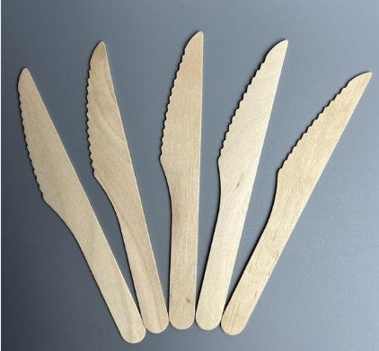Compostable 165mm knives, side view