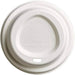 Compostable Bagasse sip-thru lid, 90mm, fits 12-16oz cups, top view