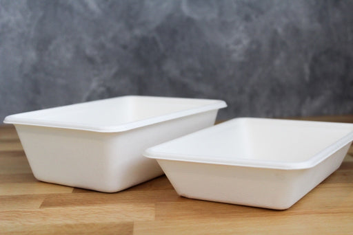 Bagasse 800Ml Rectangle Tray Food 