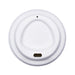 Compostable Bagasse sip-thru lid, 80mm, fits 8oz cups, top view