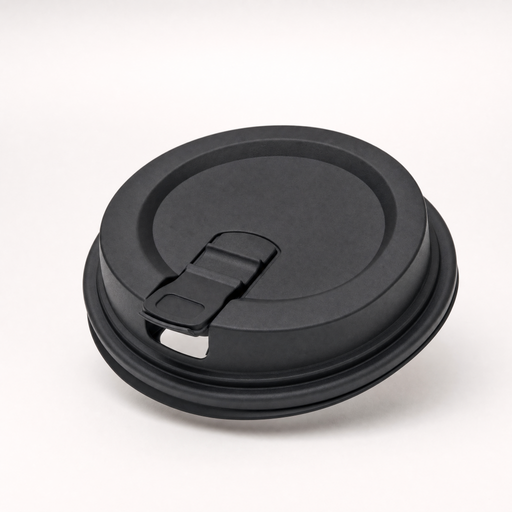 Disposable reseal lid, 90mm, fits 12-16oz cups, top view