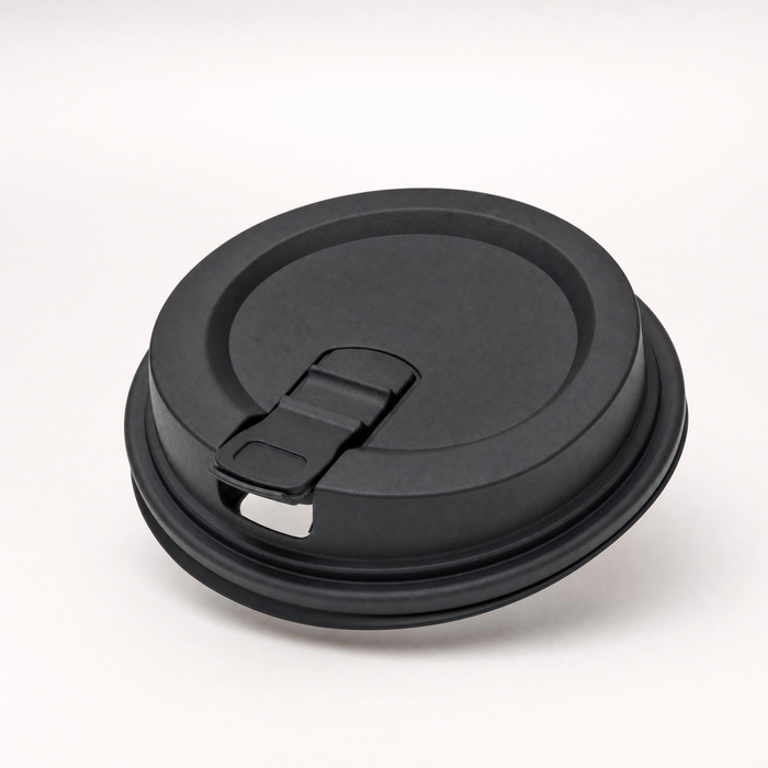 Disposable reseal lid, 90mm, fits 12-16oz cups, top view