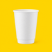 Plain white 12oz double wall paper hot cup on yellow