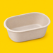 Natural bagasse oval deep salad bowl 900ml, on yellow