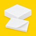 White 2-ply napkin with corner lifted showing two plies, on yellow