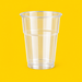 Clear RPET smoothie cup 300ml (10oz), on yellow