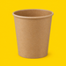 Brown kraft soup container 1000ml (32oz), on yellow