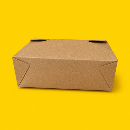 Kraft Biobox #5 food box, closed, on yellow