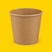 Brown kraft soup bowl 770ml (26oz), on yellow