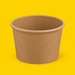 Brown kraft soup container 8oz, on yellow