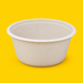 Natural bagasse round bowl 1500ml, on yellow