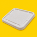 Natural bagasse lid for 1000ml box, on yellow
