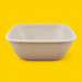 Natural bagasse square bowl 1500ml, on yellow