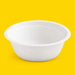 White bagasse bowl 350ml (12oz), on yellow