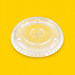 Clear PLA flat lid 95mm, on yellow