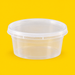 Clear PP deli cup with lid 227ml (8oz), on yellow