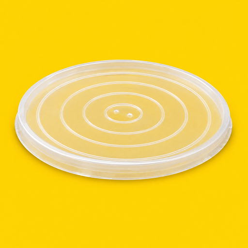 Clear PP lid for 1065/1240ml tubs, on yellow