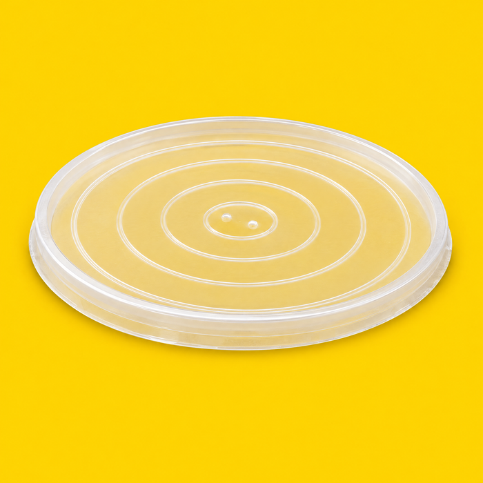 Clear PP lid for 1065/1240ml tubs, on yellow