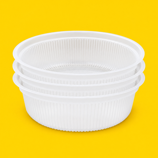 Stack of deep PP drainage inserts, on yellow