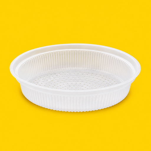 Shallow PP drainage insert for 1065/1240ml tubs, on yellow
