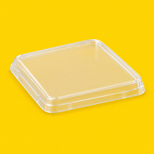 Small Fuzione clear lid, on yellow