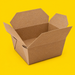 Kraft Biobox #8 with four top flaps open, on yellow