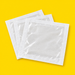 White film fronted bags 10 x 10in, on yellow