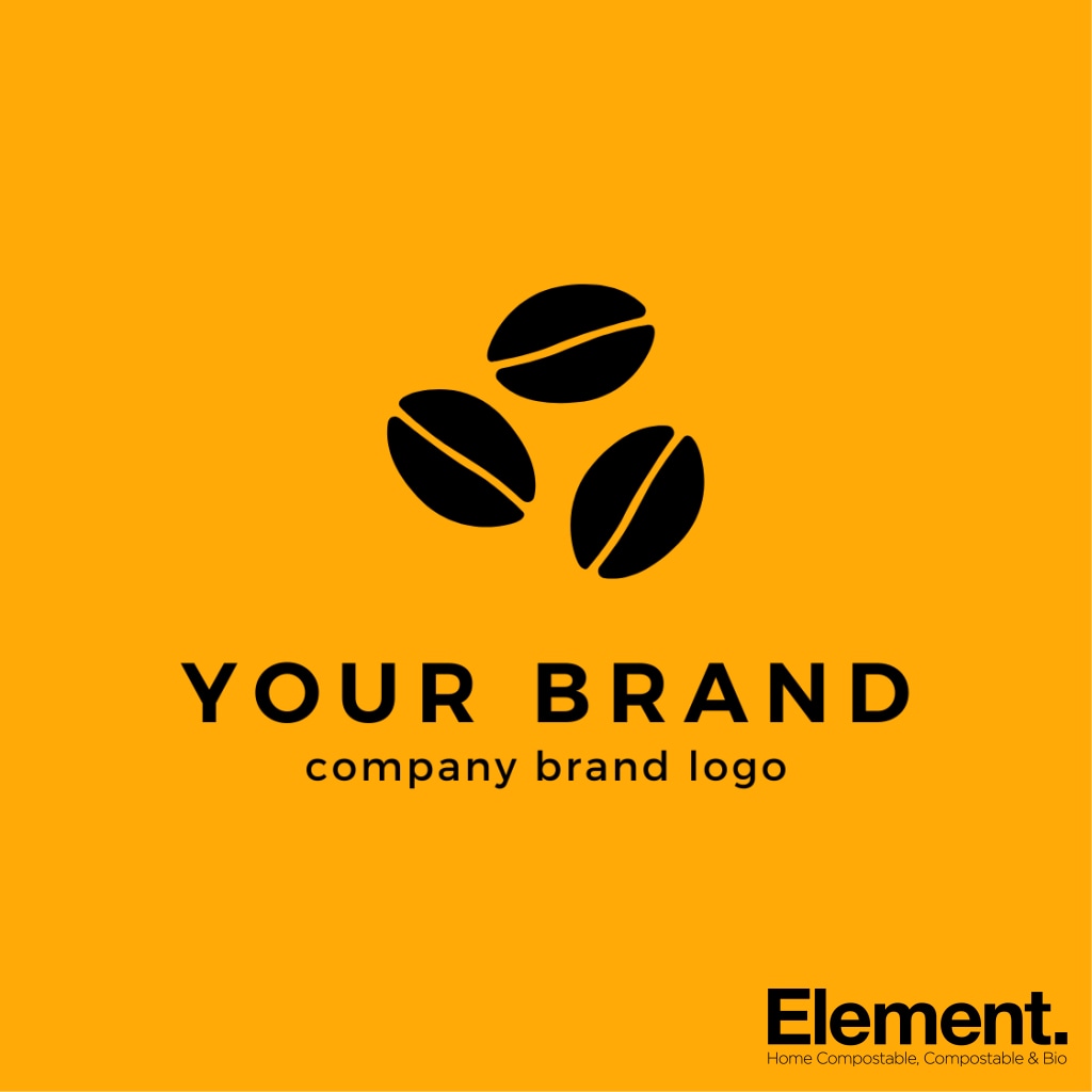 Custom printed square paper sticker with example logo