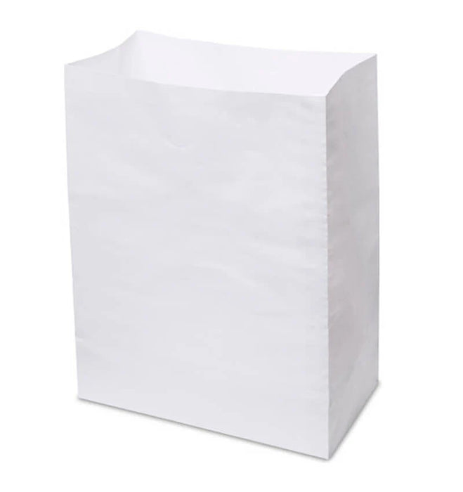 Large white block bottom paper bag