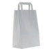 Medium white paper carrier bag with flat paper handles