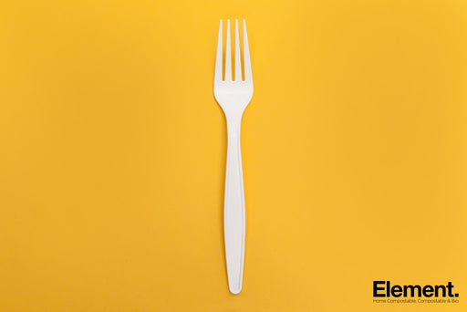 Reusable 7 inch cornstarch fork, white