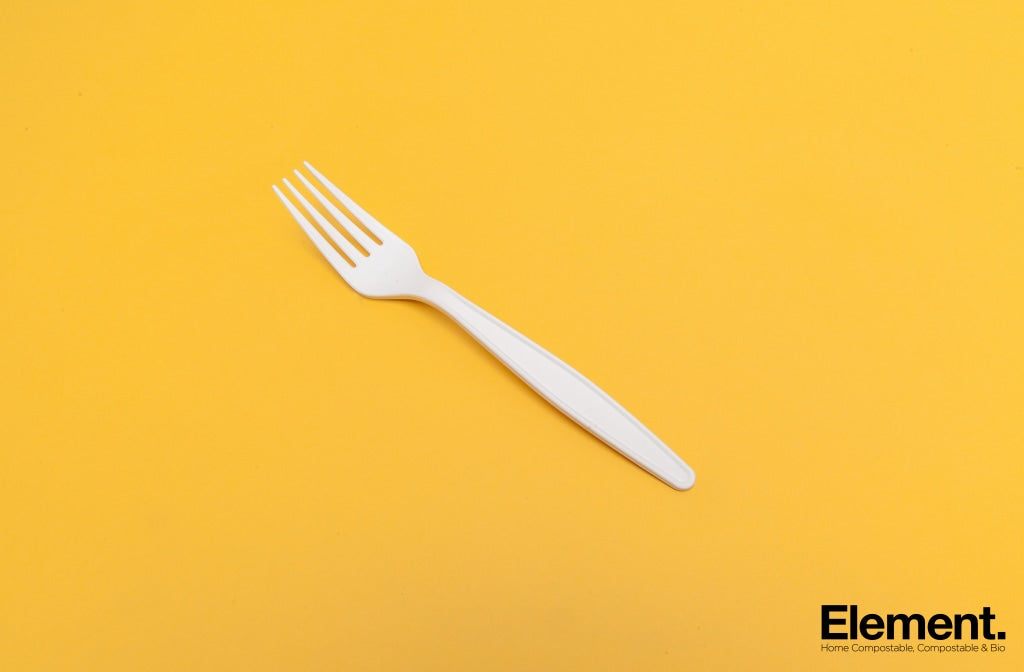 Reusable 7 inch cornstarch fork, white